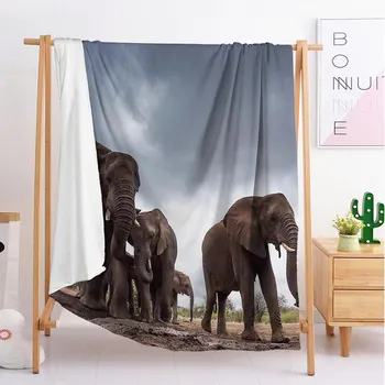 Nové slon exportovať Vlastné prikrývky Veľké a malé veľkosti hodiť deka gobelín spanie deka mäkké flanelové deka posteľná bielizeň