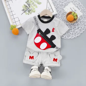 Baby Chlapci, Dievčatá Oblečenie Sady, detské Letné Cartoon Mickey Minnie Dojčenské Oblečenie Sady Tričko+krátke Nohavice, Oblečenie, Detský Set