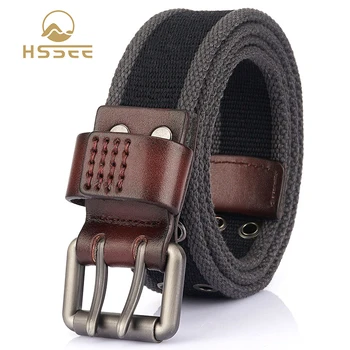 HSSEE 2021 pánske plátno pás vysokej kvality ťažké plátno dvojité breasted úradný autentické bežné pás pre džínsy pásy pre mužov