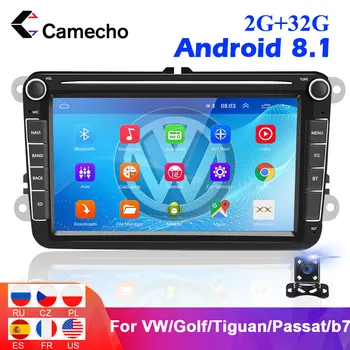 Camecho 2 din Android 8.1 Pre VW/Volkswagen/Golf/Polo/Tiguan/Passat/b7/b6/leon/Skoda/Octavia autorádia GPS Multimediálny Prehrávač
