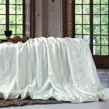 Letné&zimné hodváb cumlík prikrývka, deka obliečky pre kráľa, kráľovnej twin veľkosť ručné posteľná bielizeň biela ružová farba doprava zadarmo