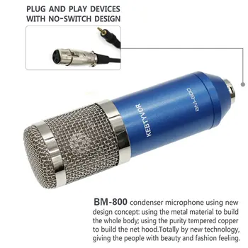 BM800 Mikrofon Kondenzátora Nahrávanie Zvuku 800 BM Studio Mikrofónu Súpravy S Prúdom Pripojiť Na Počítač, Rádio Braodcasting
