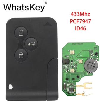WhatsKey 5 ks 433Mhz ID46 PCF7947 Čip s núdzovým malé čepeľ Smart Remote Auto Kľúča Na Renault Megane Scénické karty 2003-2008