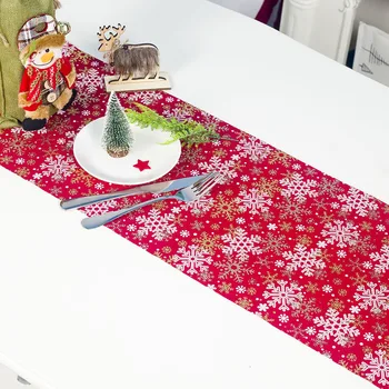 270*30 cm Vianočný stromček Snowflake Stôl Runner Polyester Obrus Vianočné Ozdoby Placemat Nový Rok Party Dekorácie 62923
