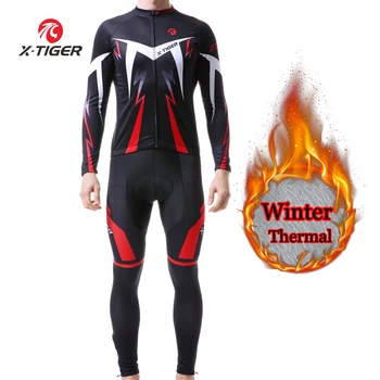 X-TIGER Zimné Thermal Fleece, Cyklistika Dres Nastaviť Dlhý Rukáv Cyklistické Oblečenie pre Horské bicykle, Oblečenie Maillot Ropa Ciclismo 2019