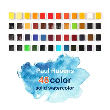 Paul Rubens 48 Farby Profesionálne Pevné Akvarelové Farby S Žehlička Box Svetlé Farby Prenosné Vyrobené s arabská Guma,VÔL Žlče