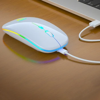 Nabíjanie pomocou pripojenia USB Myš Tri Gears DPI Nastaviteľné Tichý Počítač Myš Farebné Svetlo Dýchania USB Nabíjanie Stlmiť Business Office