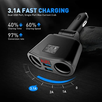 3.1 Duálny USB Nabíjačka do Auta, Adaptér Pre Telefón MP3 na Hyundai Tucson 2017 Creta Kona IX35 Solaris Prízvuk I30 Elantra Príslušenstvo