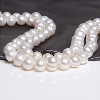 Biela Prírodná Perla 7-10 mm Veľkoobchod Reálne Zemiakov Kolo Pearl Voľné Korálky Pre Ženy DIY Šperky Čo Náhrdelník Náramok 14