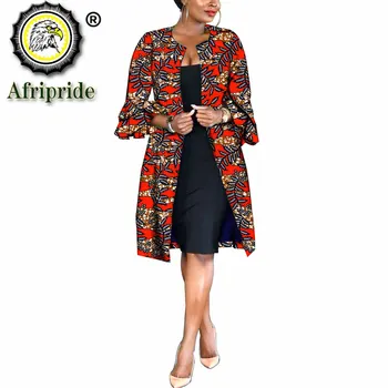 Africké Oblečenie pre Ženy Tlač Coats Dashiki Outwear Ankara Bunda s Podšívkou Bazin Riche Plus Veľkosť Vosk Batik Oblečenie 2024022