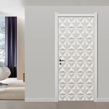 3D Stereo Biele Sadrové Textúra Geometrický Vzor nástenné Maľby, Tapety Moderné Jednoduchá Obývacia Izba Domova PVC Art 3D Dvere Nálepky