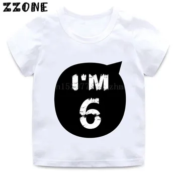 Chlapcov a Dievčatá 1 2 3 4 5 6 7 8 9 10 Roky Počet Narodeniny T Shirt Deti predstavujú Dieťa T-shirt Kostým pre Deti Topy,HKP5276