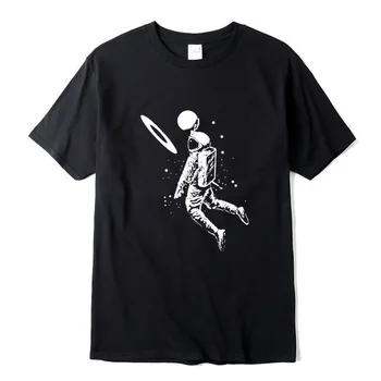 Muži tričko bavlna krátky slleve Zábavné mesiac astronaut tlač mužov tričko príležitostné voľné mužov tshirt o-krku mužské tričko tee