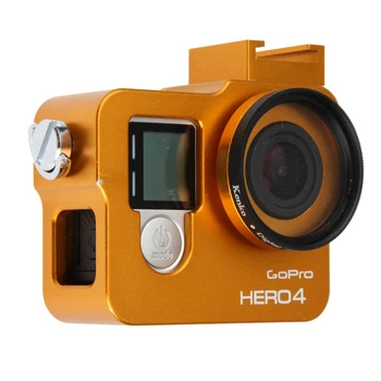 Nové Go pro Hero 4 3+ Fotoaparát, Príslušenstvo, Hliníkové Kovového krytu Rám Zliatiny Ochranné Puzdro +UV filter pre Gopro 4 hero4,hero3+