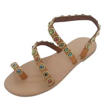 Letné Ženy sandále farebné diamond špičkou topánky ploché mäkké pohodlné sandále, papuče Dámy bežné sandalias módne Čerpadlá
