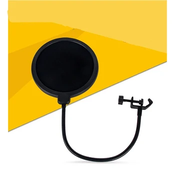 Odolné Dvojité Vrstva Čelné sklo Štúdio Mikrofón Flexibilné Vietor Obrazovke Maska Mic Pop Filter Bilayer Štít pre Rozprávanie Nahrávanie