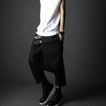 Kórejský štýl mužov pokles rozkroku punk hip hop hárem nohavice nočný klub DJ stage pracky neforemné nohavice mužov gotický hiphop joggers streetwear