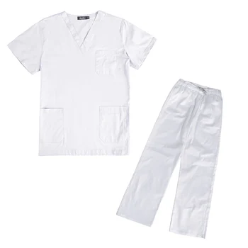 Unisex-krátke rukávy pet grooming pracovné oblečenie, obleky mužov a žien kroviny uniformy viacerých farba Laboratórne vyhovovali práce sady