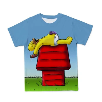 2021 Hot Predaj 3D T-Shirt Simpson Mužov Oblečenie Modré Tričko Tlač Ulici Roztomilé Anime Štýlu O-Neck Tričko Veľkosť 110-6XL