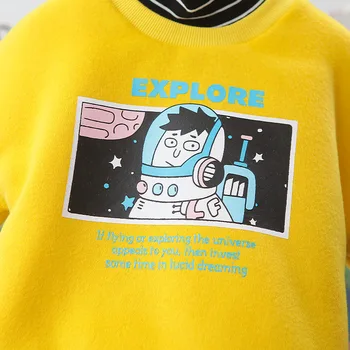 Jesenné Zimné dojčenskej Oblečenie Zahustiť teplé Baby Chlapci, Dievčatá Sveter Flanelové Batoľa Kabát Hrubé plyšové T-shirts detské oblečenie