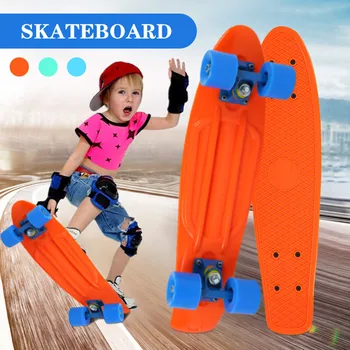 Nové Plastové Mini Cruiser Skateboard Dlhé Dosky Retro Skate Longboard Vytlačený detský skúter Náhodné koleso farieb
