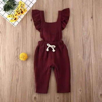 Pudcoco Novorodenca Dievča Oblečenie Jednofarebné Bez Rukávov Prehrabať Pletené Bavlny Romper Jumpsuit Oblek Sunsuit Oblečenie