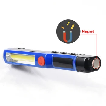GIJOE cob led pracovné svetlo baterky od 3*AAA batérie klip plastového materiálu prenosné osvetlenie nepremokavé s magnetom hľadanie svetla