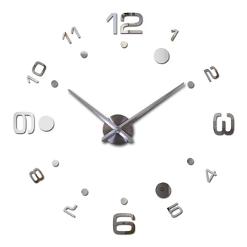 Podpora Diy akryl zrkadlo nástenné hodiny big quartz hodinky stále života Kruhové hodiny obývacia izba stručný domáce dekorácie, nálepky