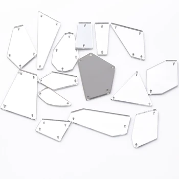 RESEN Mix Tvary Plastových Akryl Zrkadlo Šiť na Kamienkami S Otvormi Flatback Crystal Akryl Šitie Kameň Pre divadelné Kostýmy