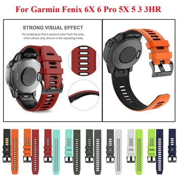 26 22 20 mm Watchband Pre Garmin Fenix 6 6X Pro 5 5X Plus 3-LR Silikónový Fenix6 Fenix5 Sledovať Rýchle Uvoľnenie Easyfit Zápästie