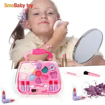 Deti Kozmetika Princezná Barbie Make-Up Box Set Bezpečné Eyeshadow Rúž Paletu Krásy Make-Up Nástroj Pre Dievča, Darček Dobrej Kvality