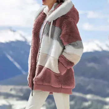 Dámske Zimné Kabát Módna bunda žena Bežné Šitie Koberčeky s Kapucňou na Zips, Dámy Kabát Vonkajšie Nosenie kórejský Kabát 2020