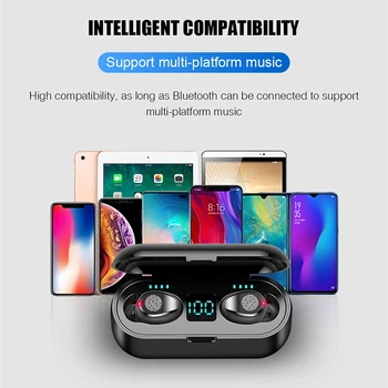FLUXMOB F9 dotknite sa položky Bezdrôtové pripojenie TWS Slúchadlá Bluetooth 5.0 Slúchadlá Mikrofón HD hovory Športové Headset S nabíjanie BOX Na nabíjanie smartphone
