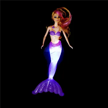34 cm Vysoké Bábiky Hračky Morská víla Princezná Bábika S LED Svetlom Pre Klasické Dievča Narodeniny, Vianočné Darčeky
