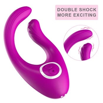 Bezdrôtový Duálny Vibrátor, Dildo Dospelých, Hračky Pre Páry USB Nabíjateľné G Mieste U Klitoris Stimulátor Dvojité Vibrátory sexuálnu Hračku Pre Ženy