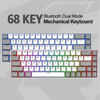 68 Kľúče (Hot Swap) Pätica Herné Mechanické Klávesnice Bezdrôtová Podsvietenie PBT Keycaps Pre PC, Notebook, Úrad Práce Notebook