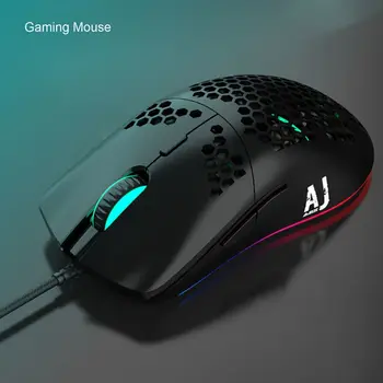AJ390 Ľahký Wired Mouse Duté-out Herné Mouce Myší, 6 DPI Nastaviteľné 7Key