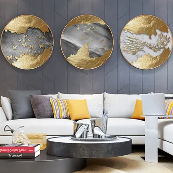 Zlaté Abstraktné Luxusný Obraz Domova Wall Art Nordic Plátno na Maľovanie Bright Gold Klasická Plagát a Tlač pre Obývacia Izba