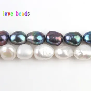 AA Prirodzené Biele, Čierne Perly, Korálky, 10-11 mm Skutočné Sladkovodné Perly Perličiek Voľné Pearl Pre DIY Náramok, Náhrdelník Šperky Robiť