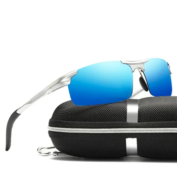 Luxury Driving Polarizované slnečné Okuliare pre Mužov Hliníkový Rám, Športové Slnečné Okuliare Okuliare UV400 Anti-Glare Okuliare s Darčekový Balíček