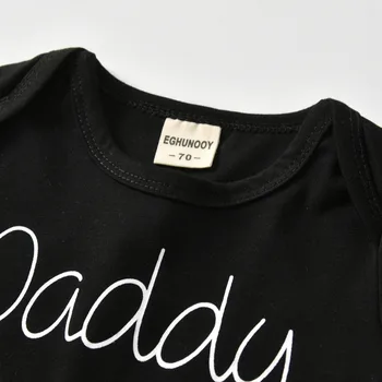 Novonarodené Dievčatká Oblečenie Sady Ocko je môj Hrdina Dlhý Rukáv Písmeno T-tričko+Nohavice+Čelenky 3ks Dojčenské Oblečenie Oblečenie Oblek