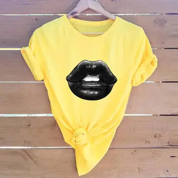 2020 S-5XL Nové letné Sexy pery tlač, T košele Ženy Harajuku Femme Pohode T-shirt Bežné Topy Tee osobnosť Ženy Tričko