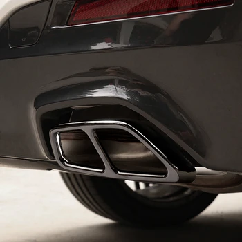 CARMANGO Auto Príslušenstvo Chvost Potrubie Výfukové Potrubie Tlmič Rám, Kryt Chrome Nálepky, Dekorácie pre BMW 5 Series G30 2017-2020