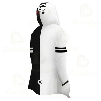 Anime Danganronpa Monokuma Cosplay Kostým Unisex Kabát Black White Bear Dlhý Rukáv Kabáta Bunda Muži Ženy