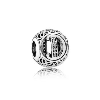 Pnr zz 925 sterling silver kúzlo náramok 925 strieborný náramok 26 pôvodné písmená kúzlo korálky vhodné pre dámy šperky, darčeky
