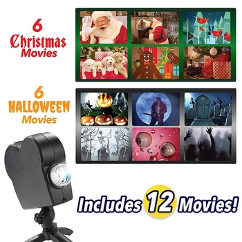 Vianoce, Halloween Projektor 12 Filmy Fáze disco svetlo Okne Displeja Laser na Čítanie Divov Projektor Party Decor