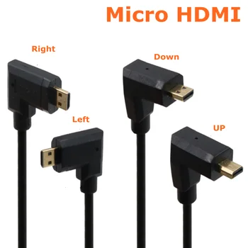 Nové 4K * 2K @ 60HZ OD 3,2 mm Micro HDMI na HDMI Špirála Kábel HDMI 2.0 90 Stupeň Micro HDMI Predĺženie Jar HD Kábel 1 m-2,5 m