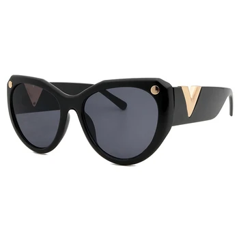 Nové Cateye Vintage Čierna slnečné Okuliare Ženy Dizajn Značky Retro Trojuholník Slnečné Okuliare Ženské Odtiene Dámy List Okuliare UV400