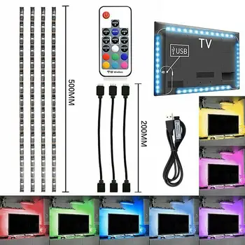 LED Svetelné Pásy Farbu Meniace LED TV Podsvietenie 5V RGB 20-Palcový Svetelné Pásy s Diaľkovým ovládačom Domova