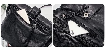 NIGEDU Bežné Crossbody taška pre Ženy Messenger taška veľká kapacita Mäkká PU kože žena taška cez rameno dizajn značky Black bolsas